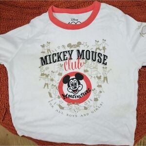 Disney Mickey Mouse Club White and Coral Kids Tee